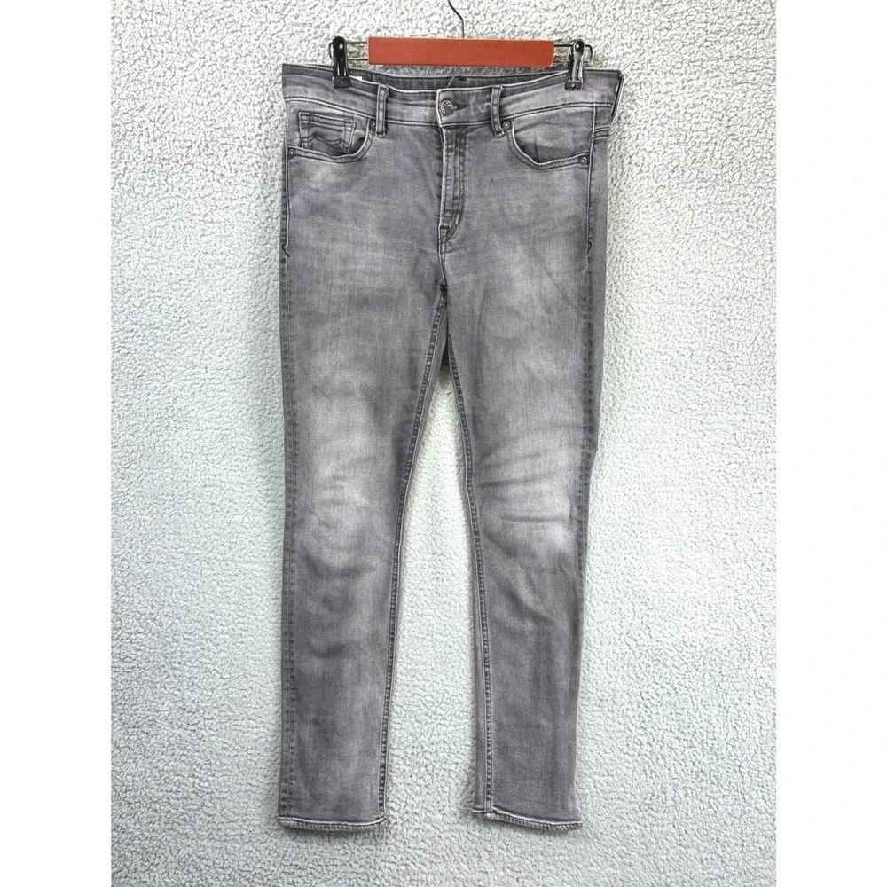 Kings Of Indigo Slim Fit Denim Jeans Mens Gray Washed Organic Cotton Casual